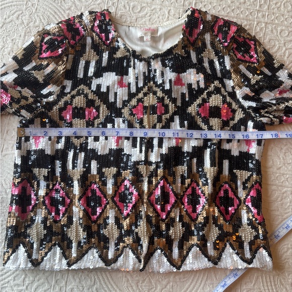 Sequin silk cropped evening jacket size XS - Picture 10 of 12